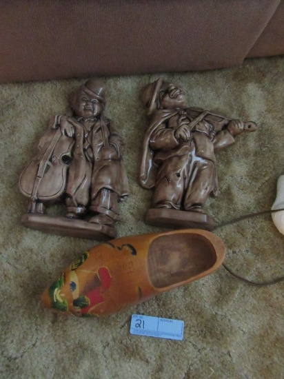 PLAQUES AND WOODEN SHOE