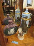 EAGLE FIGURINE AND STEIN. NATIVE AMERICAN INDIAN STYLE CANTEEN