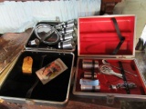 2 TRAVEL BAR KITS CONTAINING GLASSES, CUPS, BOTTLE OPENERS AND ETC.