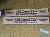 OLD GRAND-DAD THE SPIRIT OF AMERICA RUBBER PLAQUES