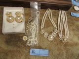 PEARL LIKE NECKLACES AND EARRINGS