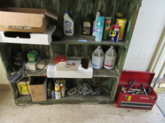 LOT TOOLBOX, REFRIGERATOR, AND MISCELLANEOUS ITEMS