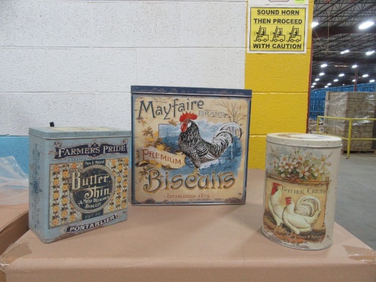 10 CASES OF FRENCH COUNTRY ROOSTER TIN SET OF 3. 6 SETS PER CASE