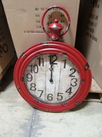 20 BOXES OF WEATHERED RED CLOCK. 1 PIECE PER BOX