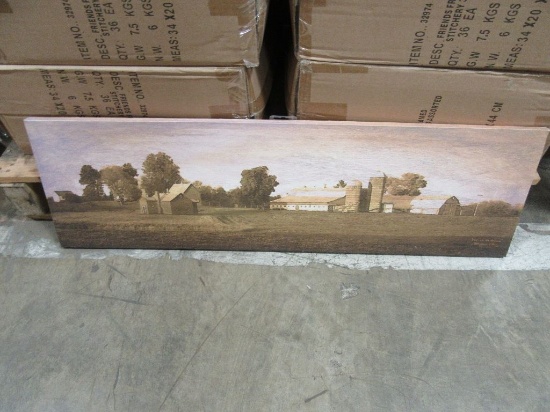 1 BOX OF THE FARM ON THE HORIZON CANVAS. 12 PIECES TOTAL