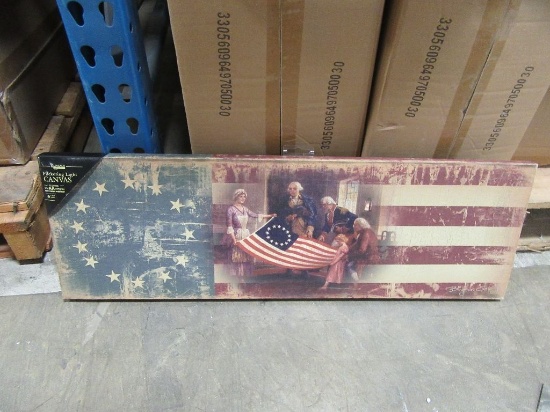 3 BOXES OF LIGHTED GRAND OLD FLAG CANVAS. 8 PIECES PER BOX