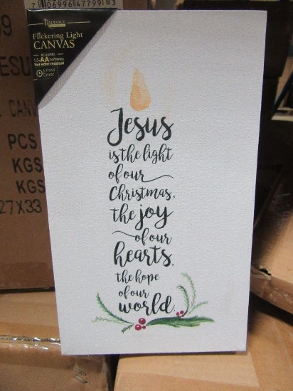 4 BOXES OF LIGHTED JESUS CANDLE CANVAS. 16 PIECES PER BOX