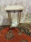 SQUARE BRASS AND MARBLE PLANT STAND