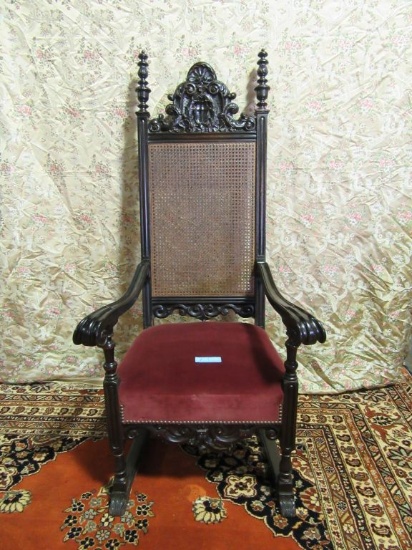 VICTORIAN CARVED HIGH BACK CHAIR