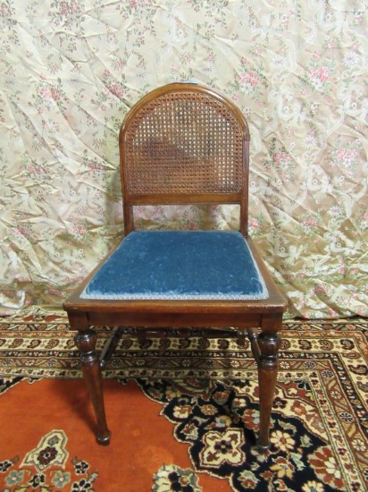 WICKER BACK PADDED CHAIR