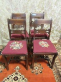 4 NEEDLEWORK SEAT CHAIRS