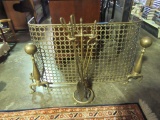 BRASS FIREPLACE SET