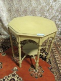 EIGHT SIDED PAINTED ACCENT TABLE