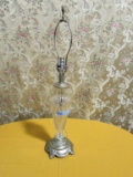 BRUSHED SILVER CRYSTAL STYLE TABLE LAMP