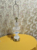 BRASS AND CRYSTAL STYLE LAMP