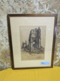 VINTAGE FRAMED PENCIL DRAWING NO.3 1920-21 BY VONDROUS