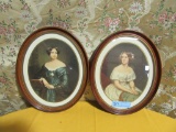 PAIR OF VINTAGE OVAL FRAMED PICTURES