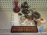 RING BOX, CANDLE, VASES, LIGHTER, AND ETC