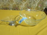 GLASS BOWLS. ONE HAS SILVERPLATE BASE