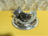 SILVERPLATE SERVING TRAYS AND SERVING DISHES