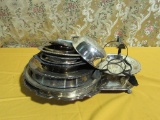 SILVERPLATE SERVING TRAYS AND LIDS