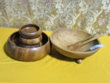 WOODEN SALAD BOWLS AND ETC