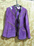 LINEA BY LOUIS DELL'OLIO SIZE MEDIUM PURPLE LEATHER JACKET