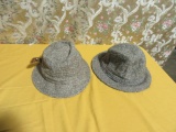 2 MEN'S HATS WOOL. ONE IS ROBBIE MADE IN ENGLAND GENUINE DONEGAL