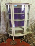 PAINTED CURVED GLASS FRONT CHINA CLOSET