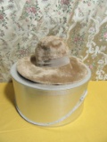 MADE IN ITALY FOR SAKS FIFTH AVENE FUR HAT WITH BERGDORE GOODMAN HAT BOX