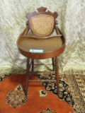 VICTORIAN WICKER BACK AND SEAT HIGH CHAIR