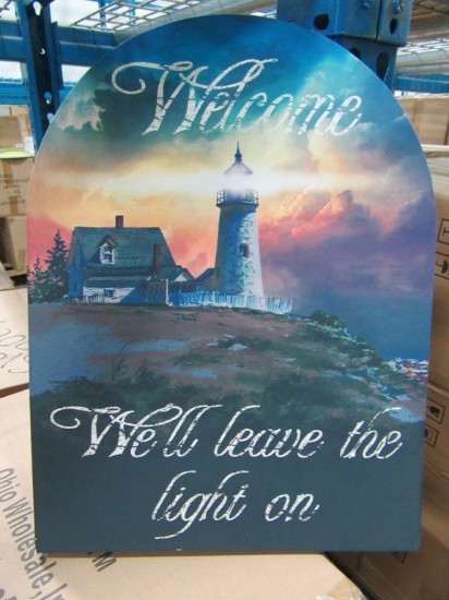 20 CASES OF LIGHTED LIGHTHOUSE WELCOME CANVAS. 10 PIECES PER CASE