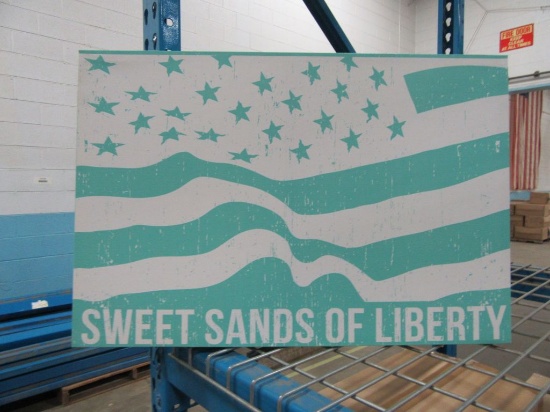 9 CASES OF SANDS OF LIBERTY CANVAS. 8 PIECES PER CASE