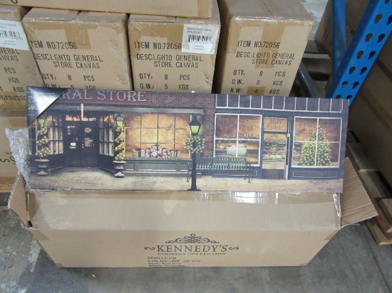 22 CASES OF LIGHTED GENERAL STORE CANVAS. 8 PIECES PER CASE