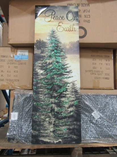 20 CASES OF LIGHTED PEACE ON EARTH CANVAS. 8 PIECES PER CASE