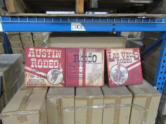 10 CASES OF RODEO CANVAS 3 ASSORTED. 36 PIECES PER CASE