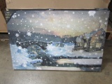 16 CASES OF LIGHTED WINTER STORM CANVAS WITH TIMER. 4 PIECES PER CASE