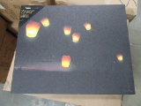 16 CASES OF LIGHTED FLOATING LANTERNS CANVAS. 8 PIECES PER CASE