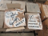 15 CASES OF VINTAGE WESTERN LAYERED CANVAS 2 ASSORTED. 8 PIECES PER CASE