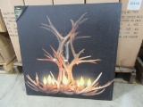 8 CASES OF LIGHTED ANTLER CHANDELIER CANVAS. 4 PIECES PER CASE