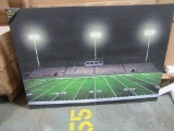 9 CASES OF LIGHTED LARGE FOOTBALL FIELD CANVAS. 3 PIECES PER CASE