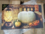 10 CASES OF LIGHTED THANKFUL CANVAS. 8 PIECES PER CASE