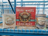 5 CASES OF VINTAGE SEAFOOD TINS SET OF 3. 6 SETS PER CASE