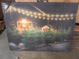 18 CASES OF LIGHTED CHRISTMAS TREE LOT CANVAS. 6 PIECES PER CASE