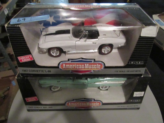 ERTL AMERICAN MUSCLE 1967 CORVETTE L-88 AND 1957 CHEVY BEL-AIR
