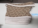 MICHAEL KORS WHITE AND TAN PURSE