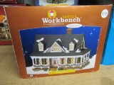 SANTA'S WORKBENCH PORCELAIN LIGHTED HOUSE WISTERIA LANE