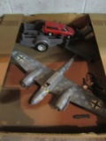 MODEL PLANE AND TOY TRAILER WITH TRUCK