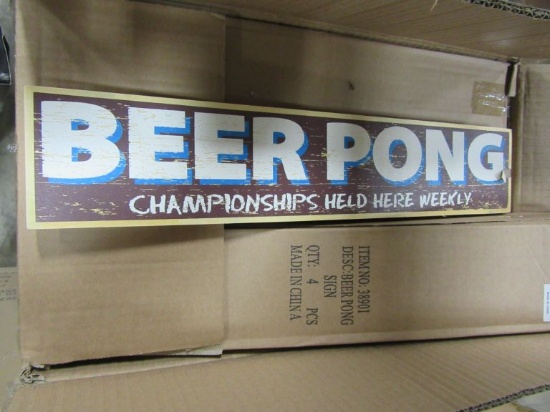 2 CASES OF BEER PONG SIGN. 24 PIECES PER CASE