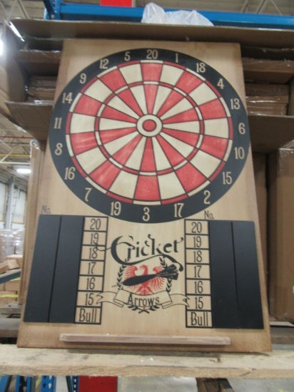 6 CASES OF VINTAGE DART BOARD. 4 PIECES PER CASE